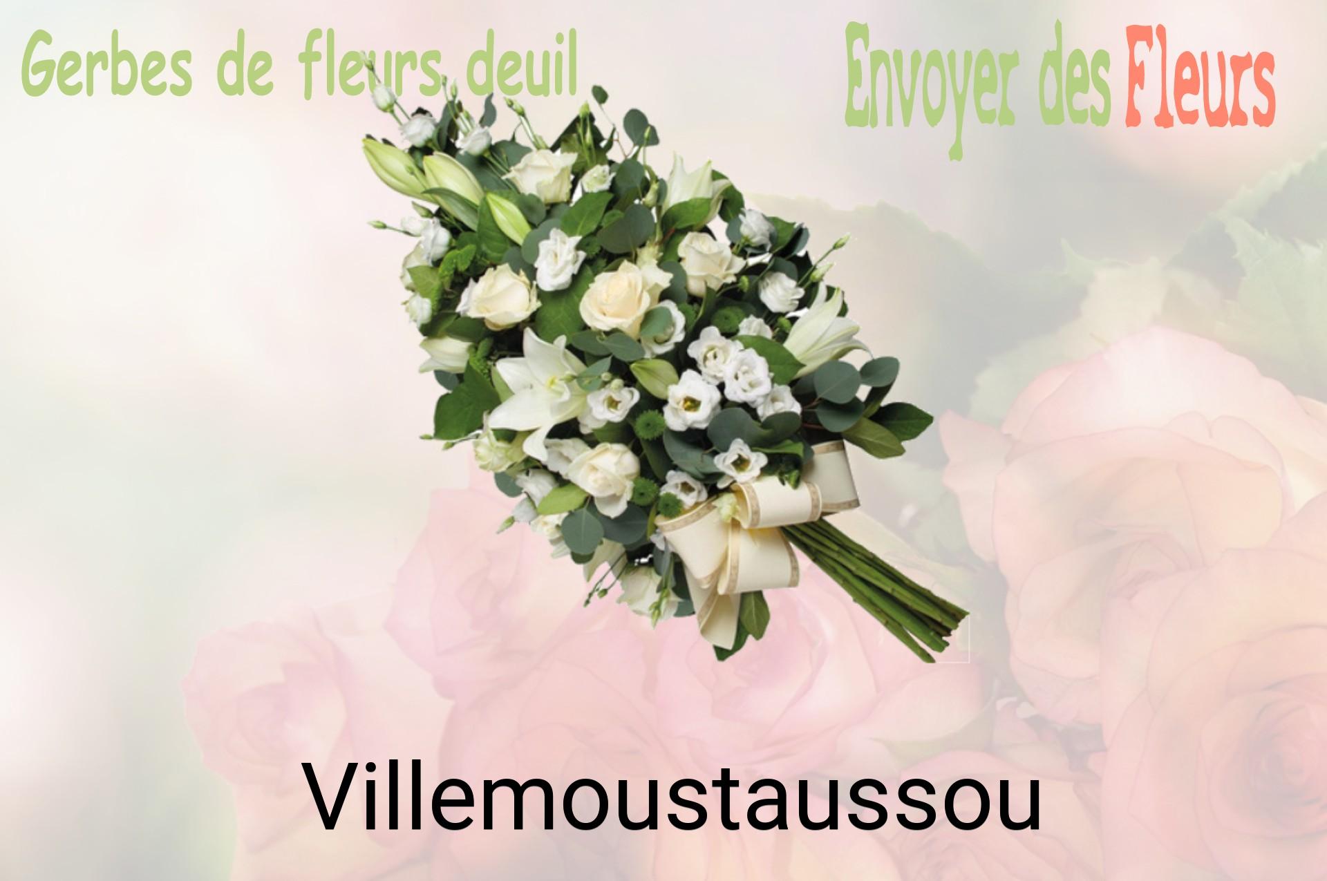 Gerbe de fleurs de deuil livrée à Villemoustaussou